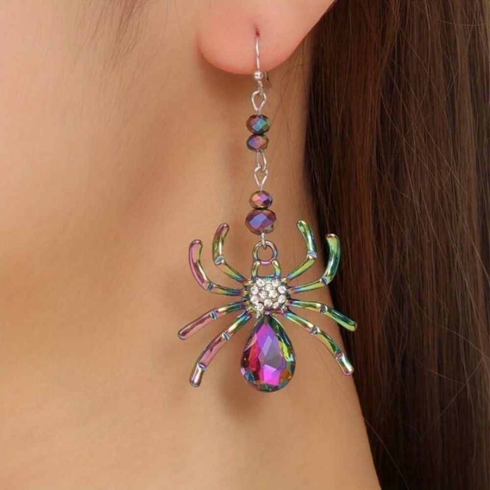 3for$20 Halloween Colored Spider Shaped Design Pendant Earrings,